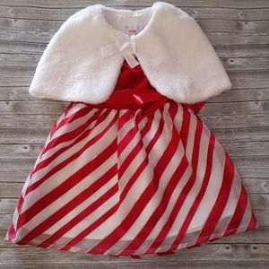🎉3xHP/Live🎉🔥3/$70 The Children's Place Dress & Faux Fur Bolero Shrug
